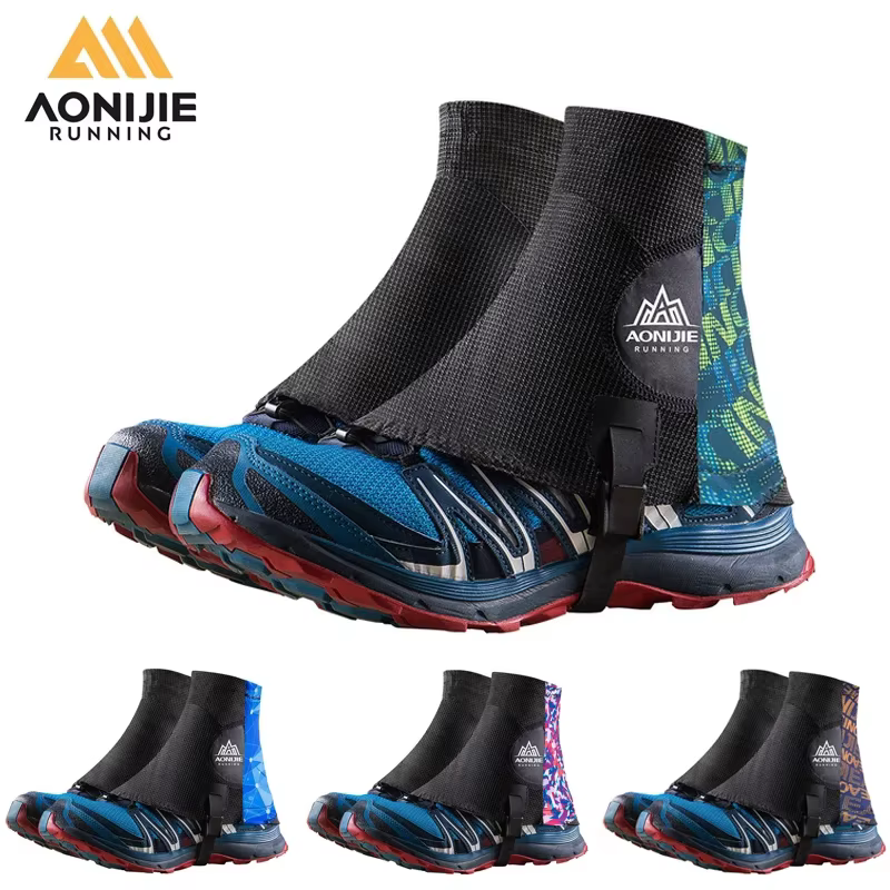 AONIJIE 1 paire de guêtres de course basses réglables couvre-chaussures enveloppants de protection pour hommes femmes randonnée en plein air prévenir la pierre de sable