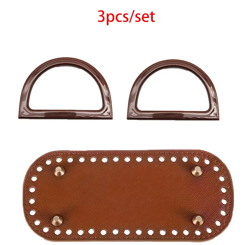 Lot de 3 accessoires pour sacs tissés faits main avec trous de couture