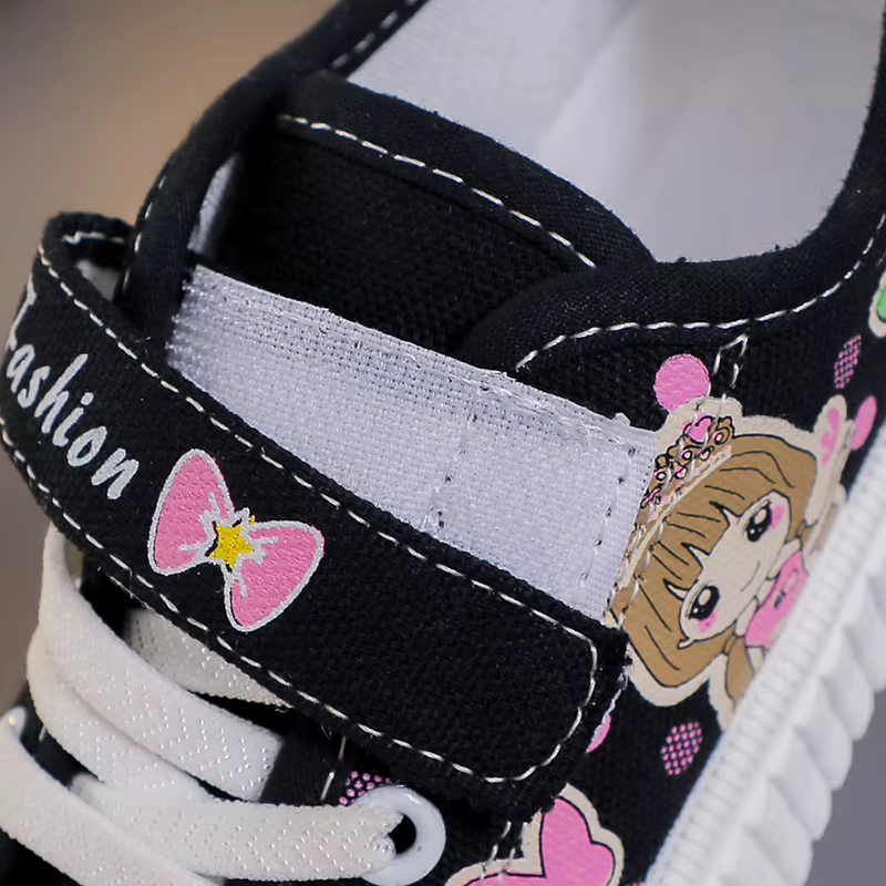 Chaussures en Toile pour Enfant de 3 à 15 Ans, Baskets Blanches et Noires, Souples et Décontractées, pour Garçon et Fille, Quatre Saisons