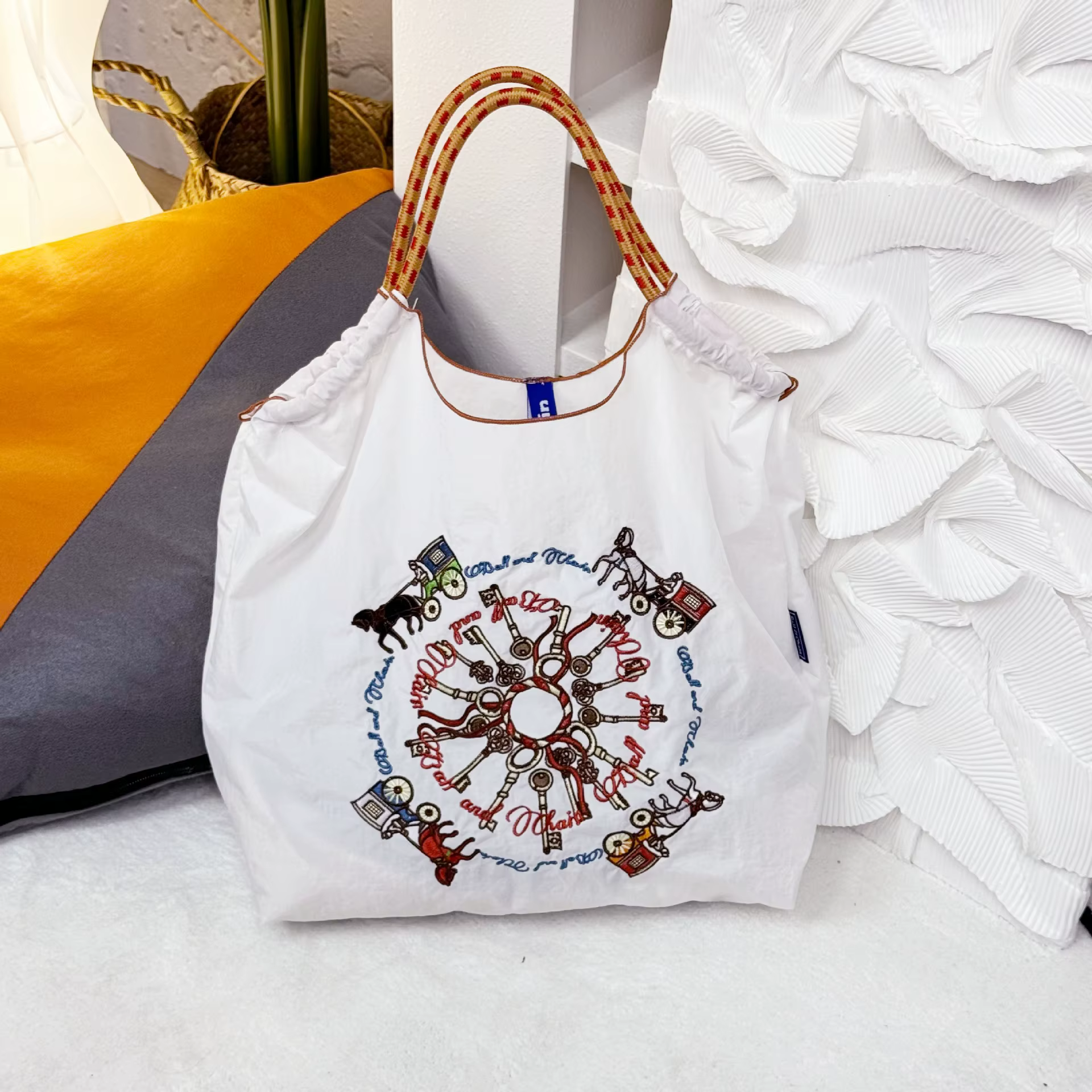 Sac de Shopping brodé de célébrité d'internet de style japonais d'été pour femmes