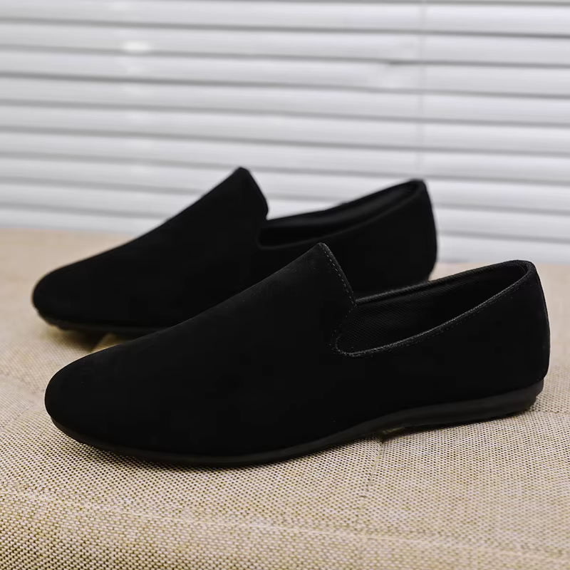 Soldes Exceptionnelles : Mocassins Noirs pour Hommes – Chaussures Plates d'Été Confortables et Légères, Décontractées, Antidérapantes, à Enfiler, Idéales pour les Hommes Actifs