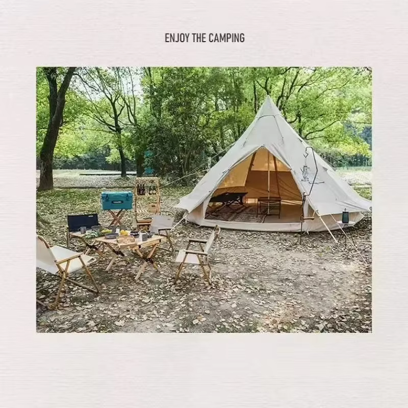 Tente de camping familiale personnalisée hautement rentable, imperméable, pour 4 à 10 personnes, en toile, type yurt ou tente cloche
