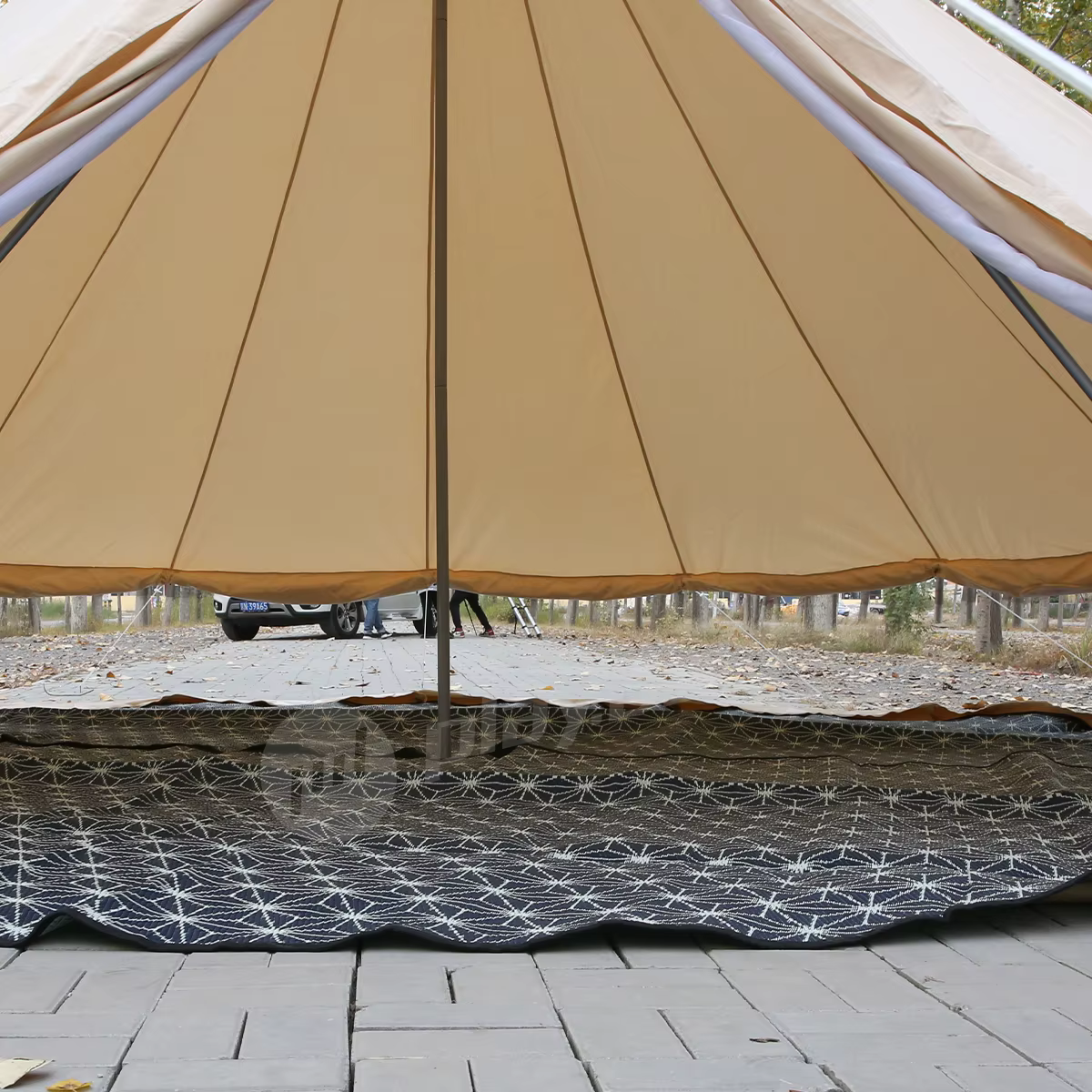 Tapis de sol de luxe en toile de coton imperméable de 5 m pour tente cloche – Offre spéciale pour le glamping