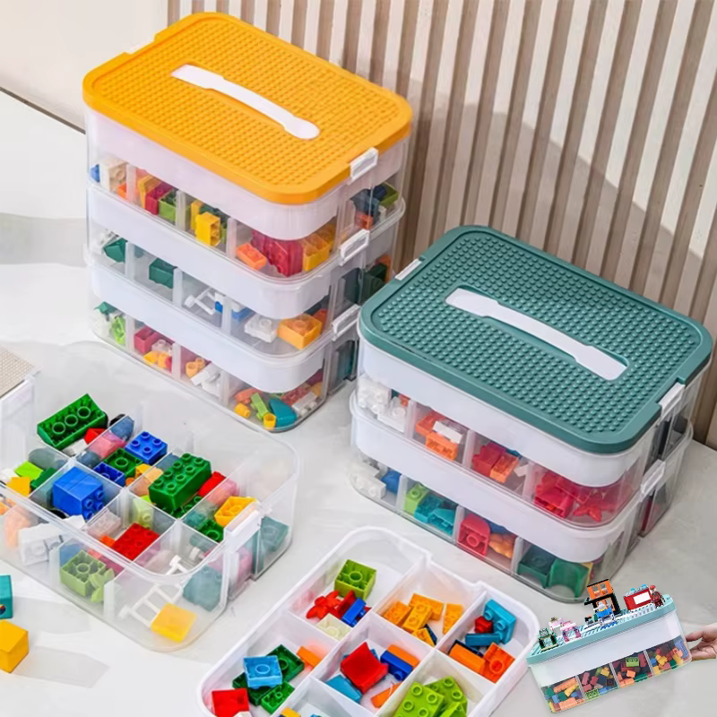 Boîte de rangement pour jouets Lego, empilable, avec couvercles, bacs ajustables, conteneurs de rangement pour Lego