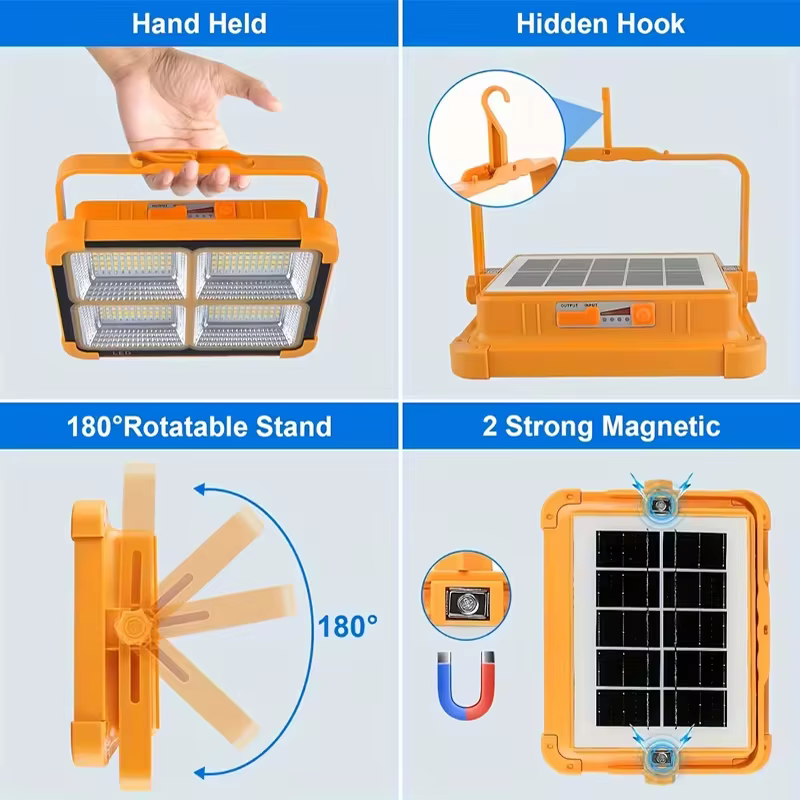 Lampe de camping solaire portable avec support