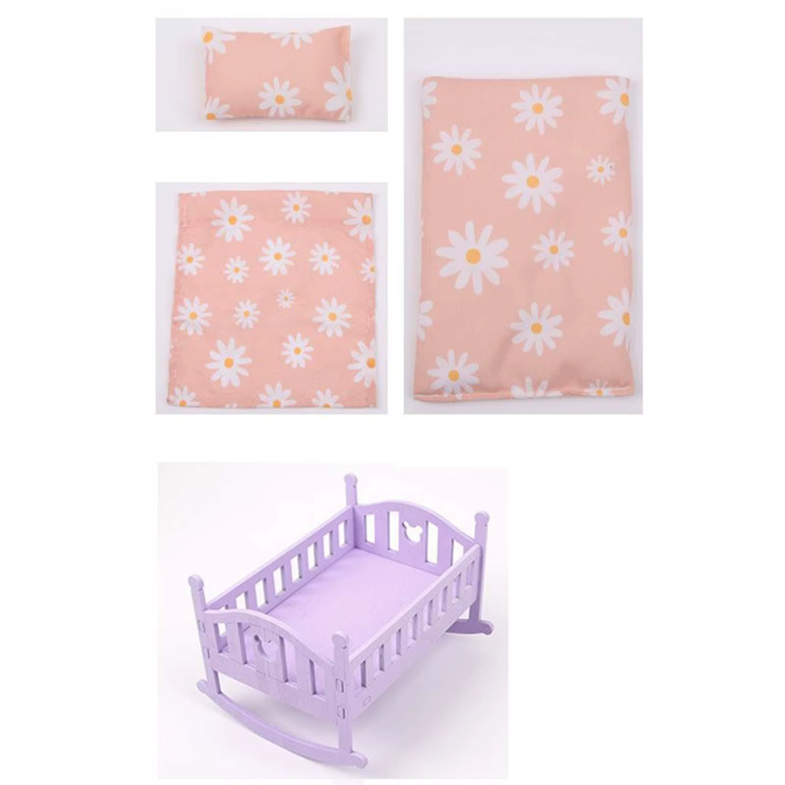 Ensemble de meubles de lit pour bébé avec parure de lit, accessoire de décoration, beurre 1/12