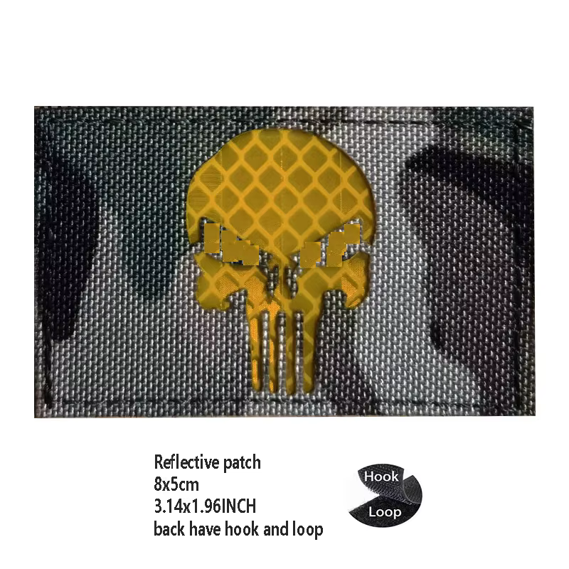 Patch tête de mort 3D en PVC