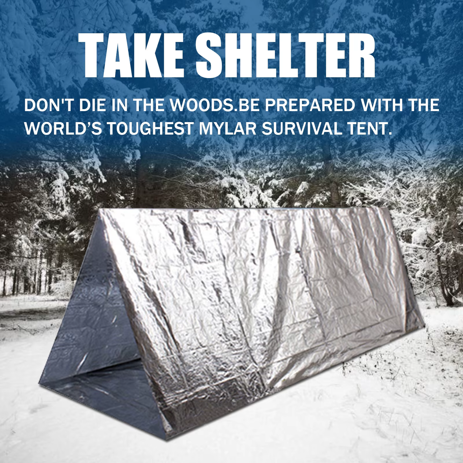 Tente de premiers secours portable pour 2 personnes – Abri d'urgence imperméable et coupe-vent avec couverture en Mylar – Idéal pour le camping