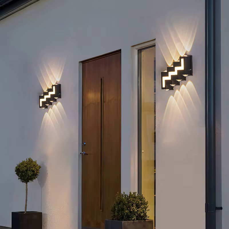 Applique murale extérieure étanche, éclairage mural bidirectionnel, lampe LED moderne pour cour