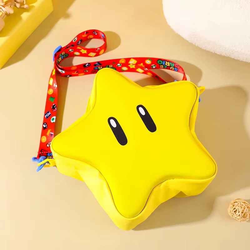Kawaii Mario étoiles sac de maquillage dessin animé Figure pièce de monnaie stockage bandoulière sac à bandoulière enfants filles cadeau de noël