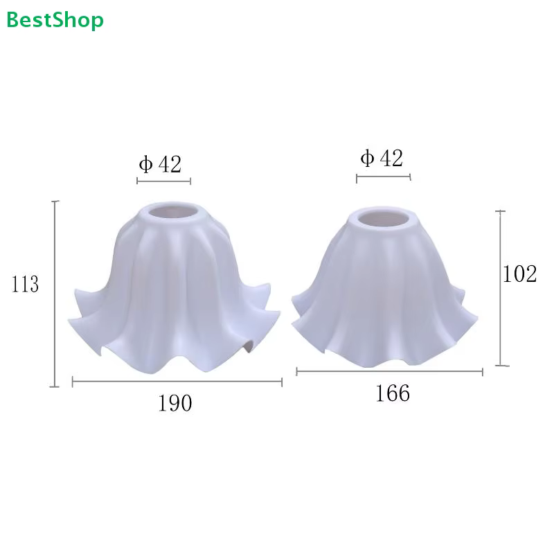 ♥ Abat-jour en verre givré blanc à bords ondulés