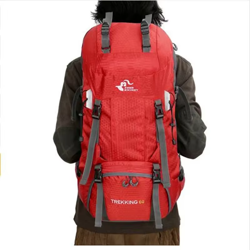 Sacs à dos de camping et de randonnée pour hommes, sac de sport en nylon pour l'escalade, sacs à dos de tourisme en plein air, housse de pluie, Free Knight, 60L