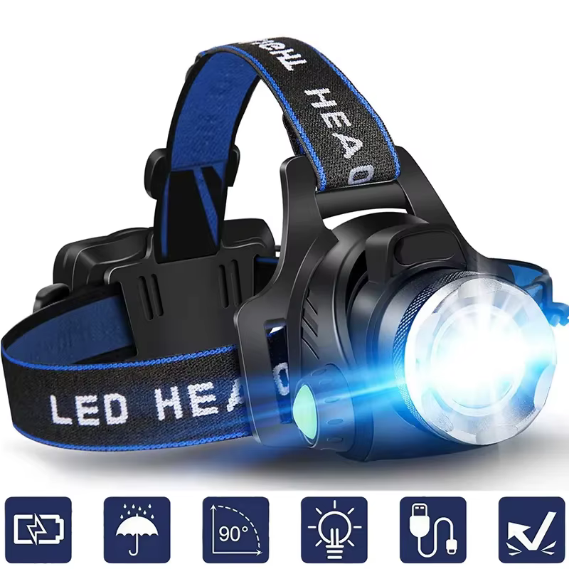 Lampe frontale LED puissante à Induction