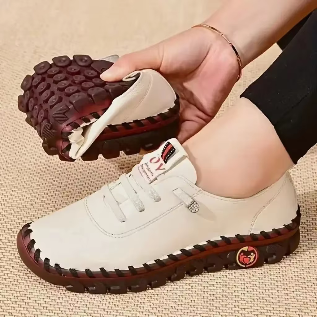 Baskets pour femmes, chaussures plates en cuir à lacets, nouvelle collection printemps, décontractées et confortables, chaussures pour maman, Zapatos Mujer, Chaussure Femme