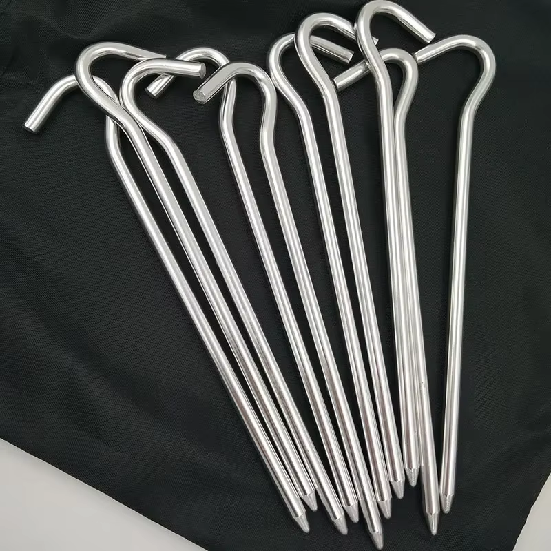 Piquets de tente ronds en aluminium de 18cm