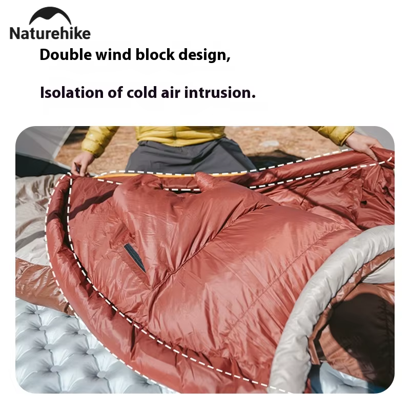 Naturerandonnée Snowbird sac de couchage 650FP duvet de canard chaud Camping en plein air coupe-vent 20D Nylon