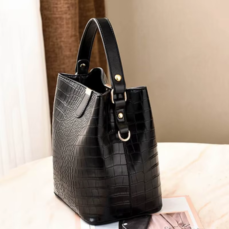 Sac à bandoulière seau motif Crocodile pour femmes marques de mode femme sac à main grande capacité dame sac à bandoulière sac à main sac à main