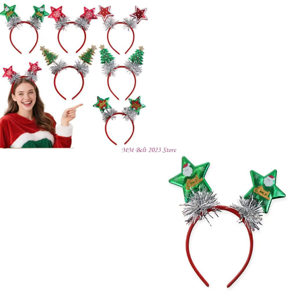 49ME – bandeau sur le thème des vacances, arbre noël/étoile, accessoires fête
