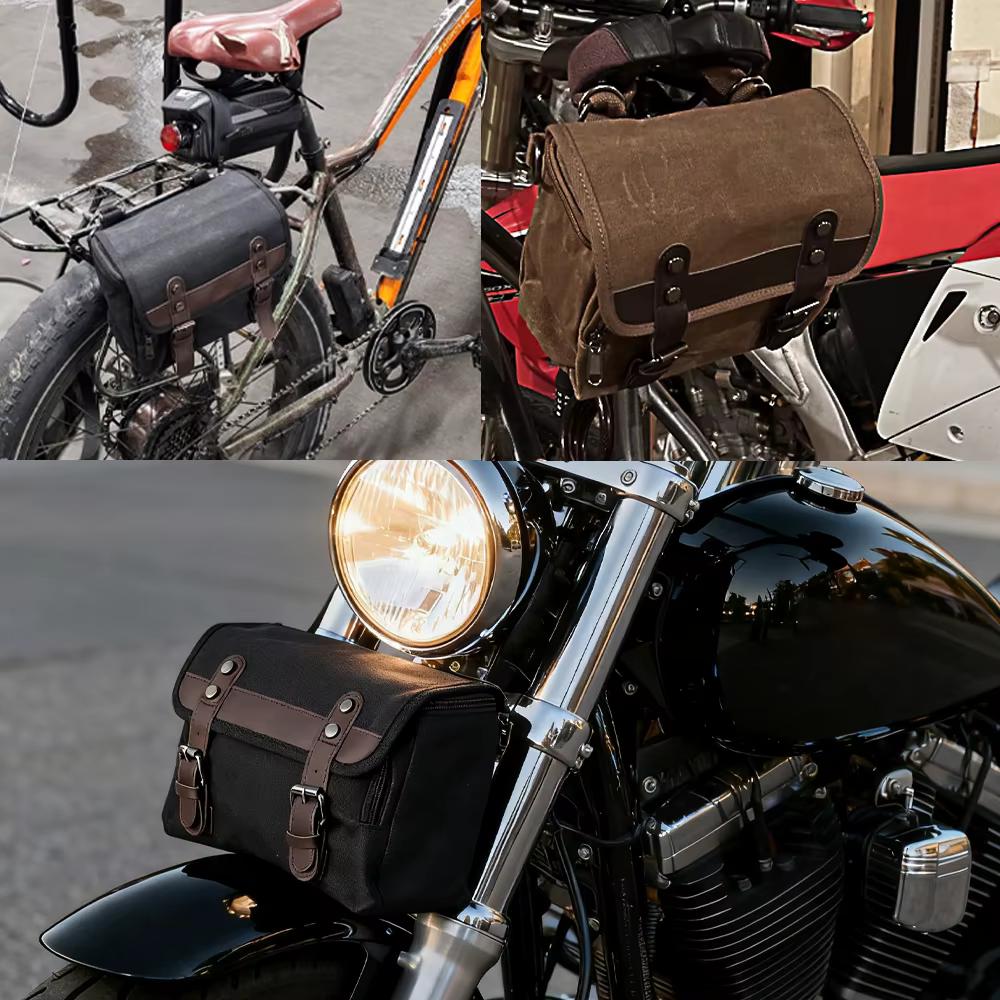 Sac de moto universel rétro, sac latéral avec sac étanche amovible, sac de voyage pour moto, sac à outils, sac de randonnée