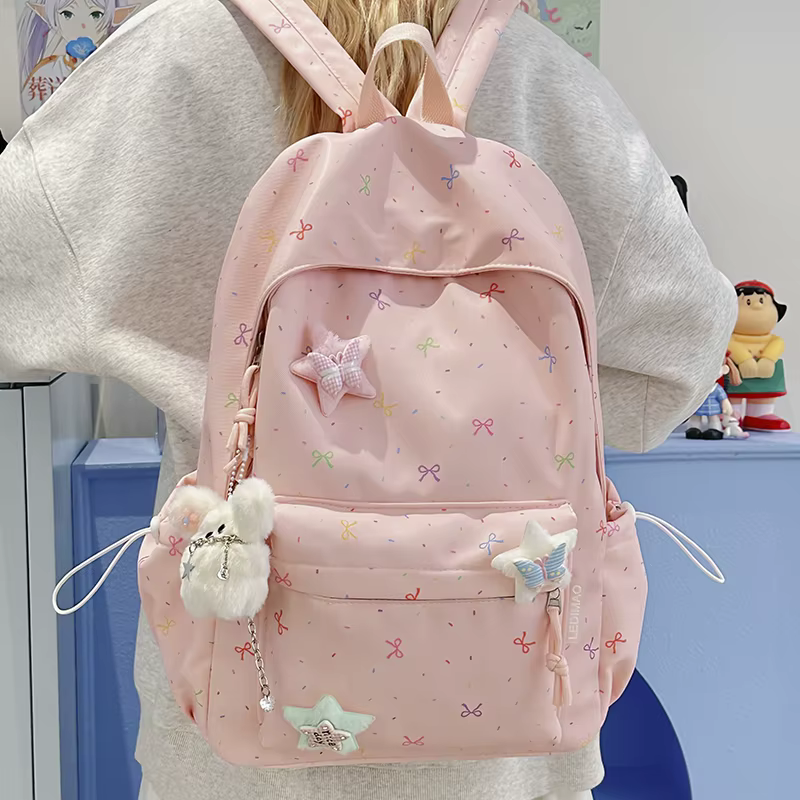 Sac à dos mignon en Nylon pour filles, sac d'école de grande capacité pour étudiants, 5 couleurs disponibles, sac à dos léger
