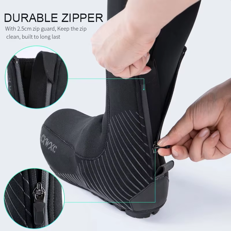 CXWXC Couvre-chaussures de cyclisme imperméables et chauds, couvre-chaussures de cyclisme résistants à la pluie pour VTT, vélo de route, couvre-chaussures d'hiver, protection pour bottes