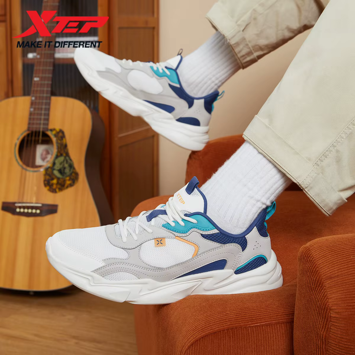 Xtep chaussures de marche pour hommes décontracté mode Trekking soutien extérieur confortable respirant léger maille baskets 878319320066