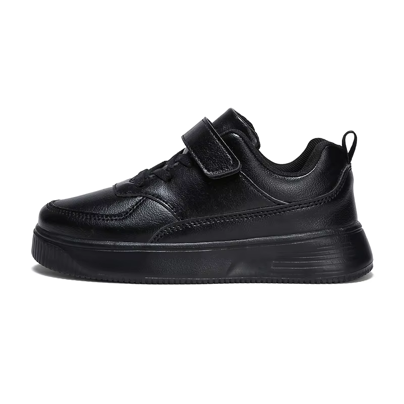 Baskets blanches plates en cuir PU pour garçons, chaussures décontractées noires pour enfants, chaussures de sport confortables et de Tennis à la mode