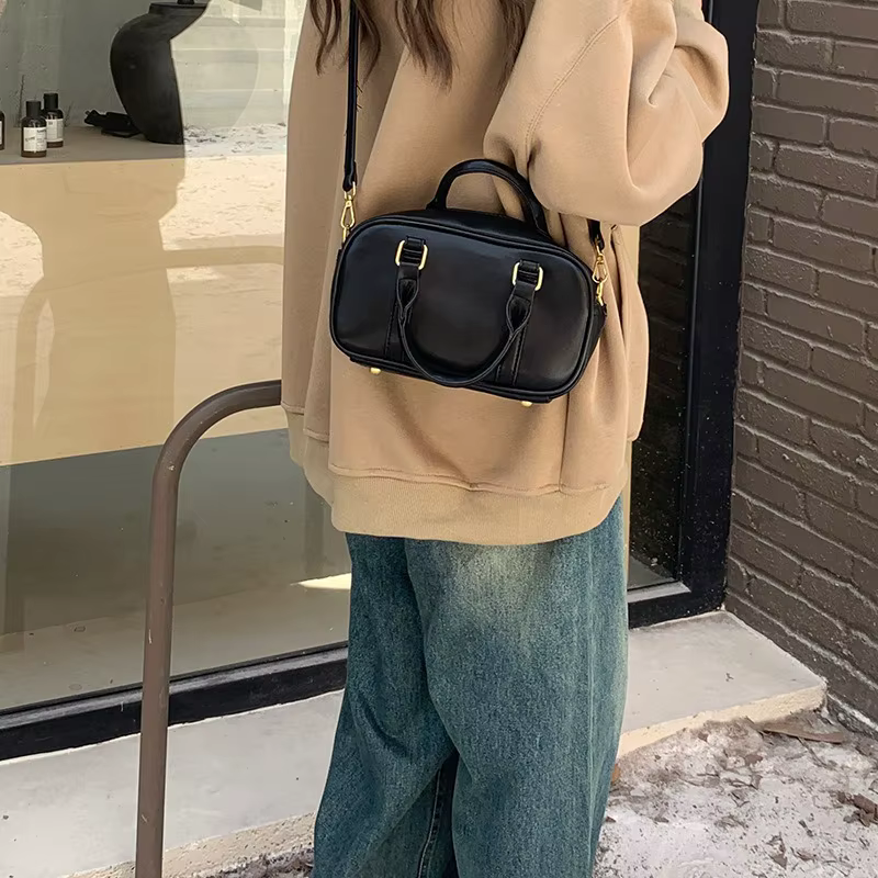 Vintage Maillard dames Pu sac à bandoulière en cuir rétro couleur unie femmes sacs à bandoulière Simple décontracté femme sacs à main sac à main