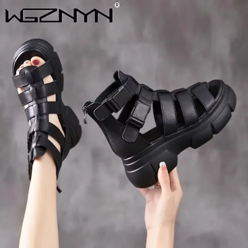 Chaussures rétro en cuir PU véritable faites à la main pour femmes