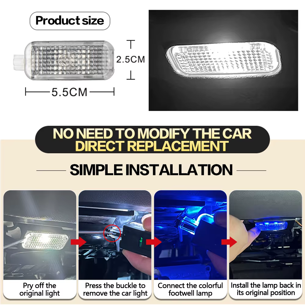 Pour SEAT Ateca Leon 5F MK3 Ibiza ST Toledo KG Alhambra 7N LED voiture repose-pieds lumière décoration atmosphère lampe accessoires d'intérieur