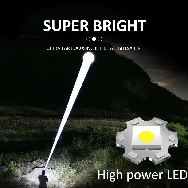 Lampe de poche LED portable aste par USB