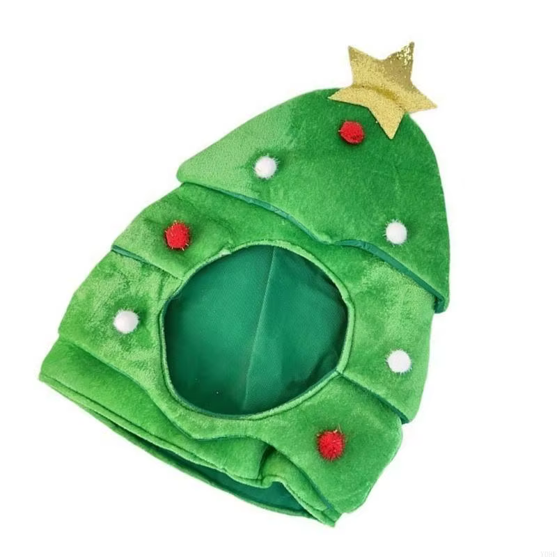 Chapeau d'arbre noël avec étoile, pour fête Festival noël, couvre-chef du nouvel an, accessoire Costume père Y08E