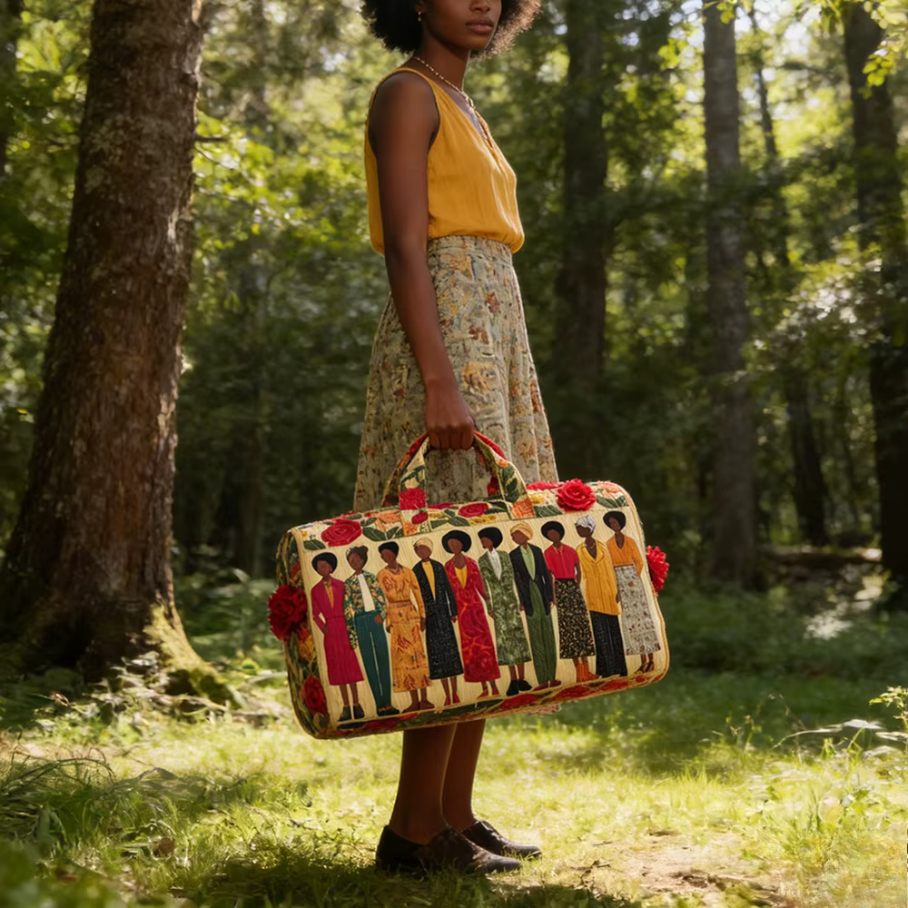 Sac fourre-tout matelassé 3D pour femmes, motif tribal africain coloré, sacs de sport, de festival, de voyage ou de nuit pour femmes africaines, motif coucher de soleil et panier de fruits, style bohè