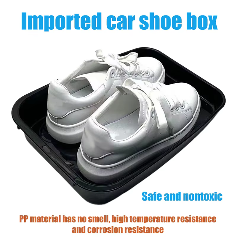 Boîte de plateau à chaussures multifonctionnelle, accessoire d'organisation intérieure de voiture, rangement durable pour véhicule.