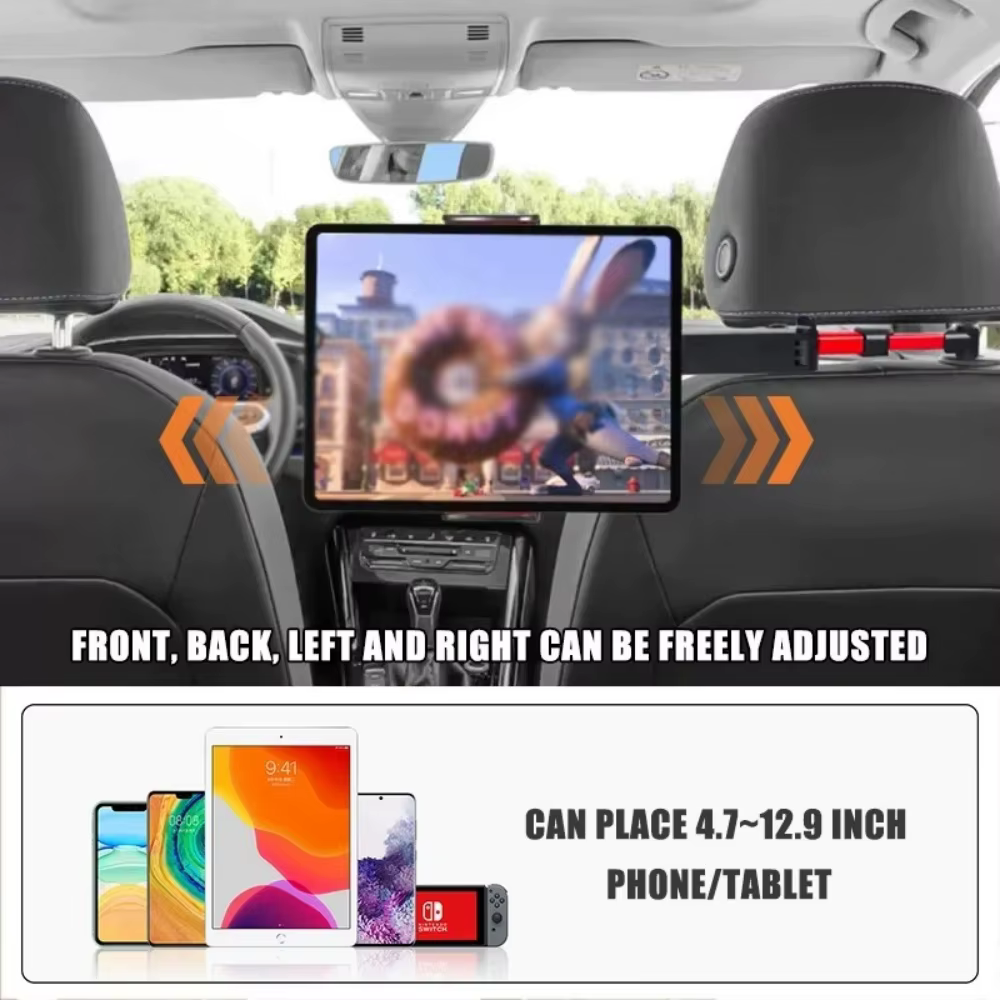 Support de tablette pour voiture, bras extensible, support de tablette pour appuie-tête, pour enfants, pour iPad Air, pour siège arrière de voiture, essentiels pour les voyages et les déplacements
