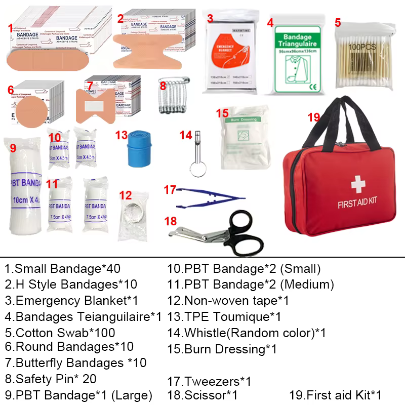210 pièces trousse de premiers secours sac tout usage survie d'urgence maison voiture bureau voyage Camping canotage en plein air sac médical essentiel