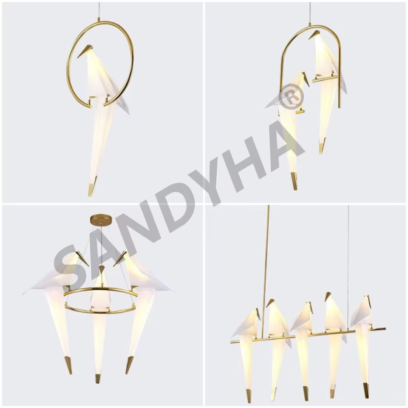 SANDYHA Lustre moderne en forme de Cage à oiseaux pour chambre à coucher, salon, salle à manger, Restaurant, luminaires suspendus, luminaires de décoration pour la maison