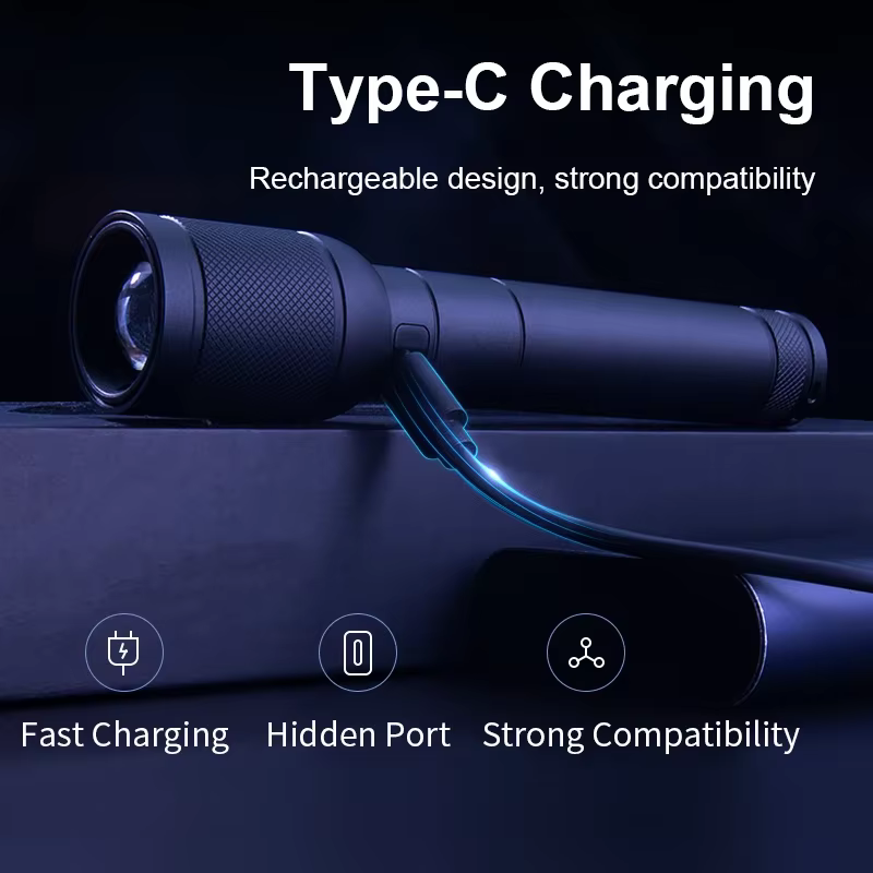 Philips SFL6168 Zoom lampe de poche avec chargement USB 18650 batterie lampes
