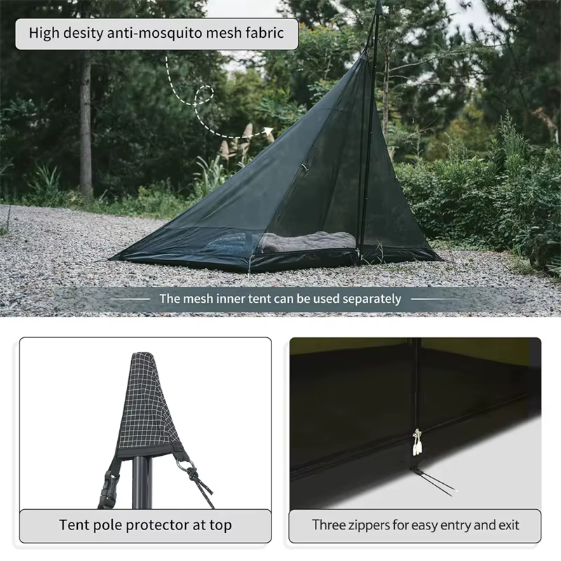 Naturehike – tente pyramide de feu Ranch avec cheminée