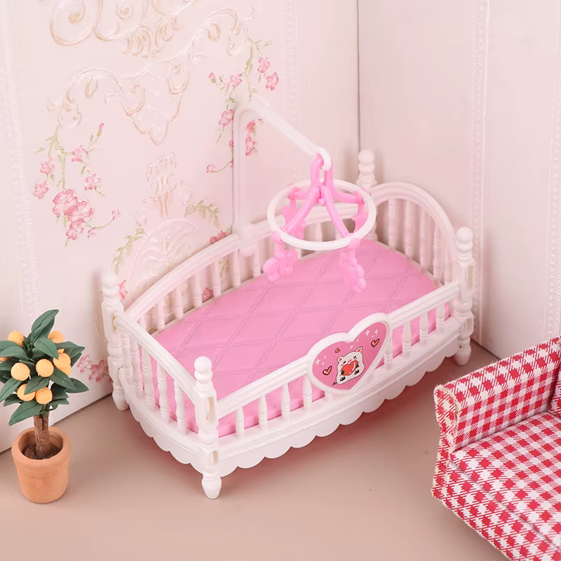 Maison de poupée Miniature 1:12, chambre de bébé, berceau, meubles de lit, modèle de décoration, jouet, accessoires pour maison de poupée