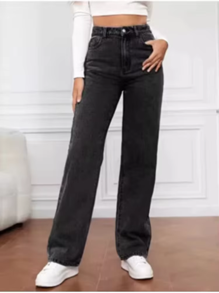 Pantalon en jean noir pour femme