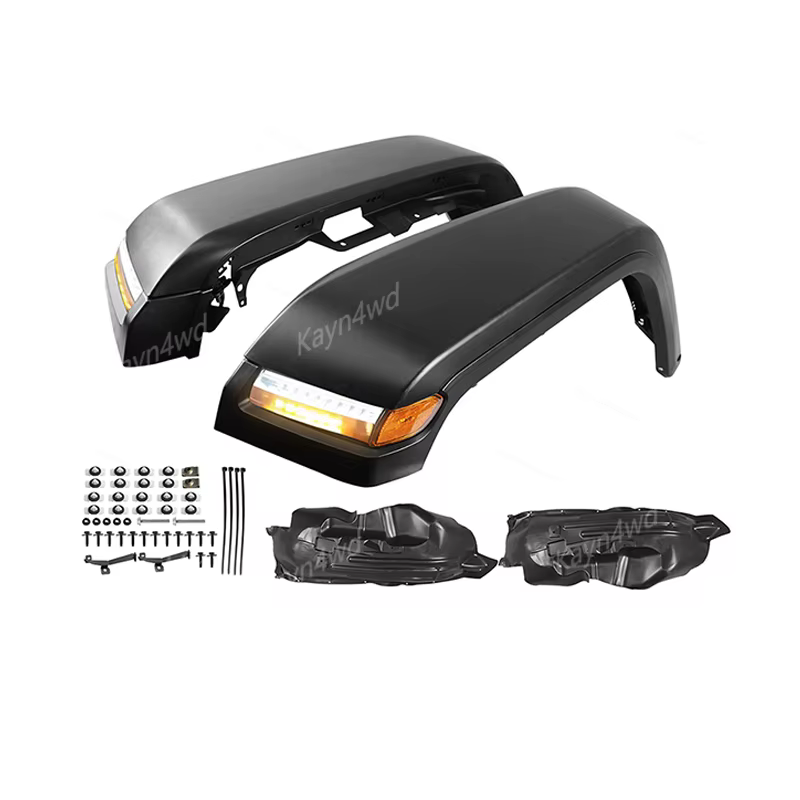 Accessoires extérieurs tout-terrain 4x4, kit de conversion JK vers JL, élargisseurs d'ailes avant avec éclairage LED pour Jeep Wrangler JK 2007-2018