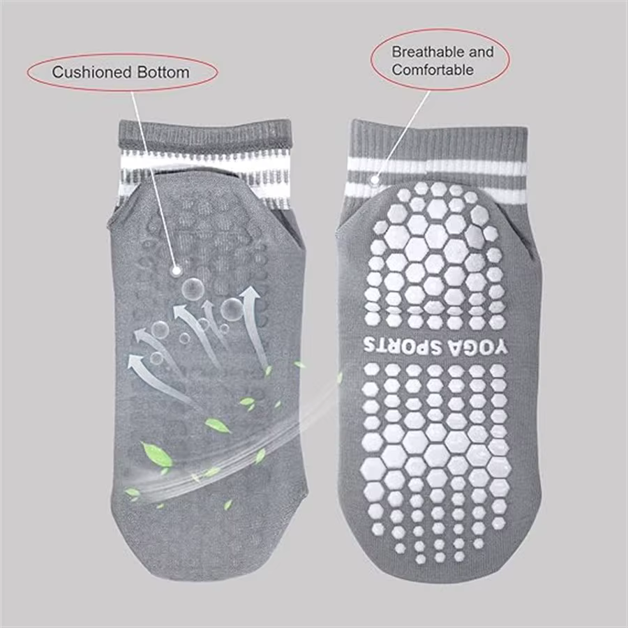 Chaussettes coordonnantes pour femmes, chaussettes de yoga, pilates, à double bande, pour l'entraînement, le ballet, l'athlétisme
