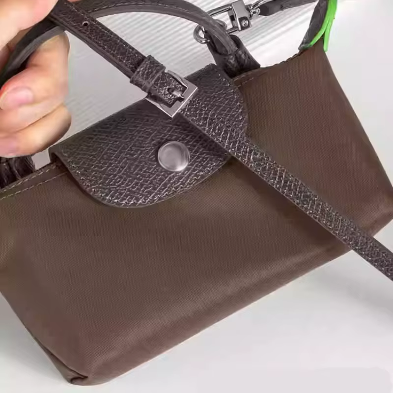 Sangle de remplacement en cuir de vachette pour sac bandoulière Longchamp Mini MOCHA TERRA
