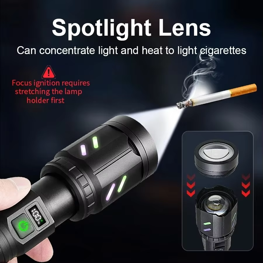 Lampe torche tactique LED 5000LM avec allume-feu