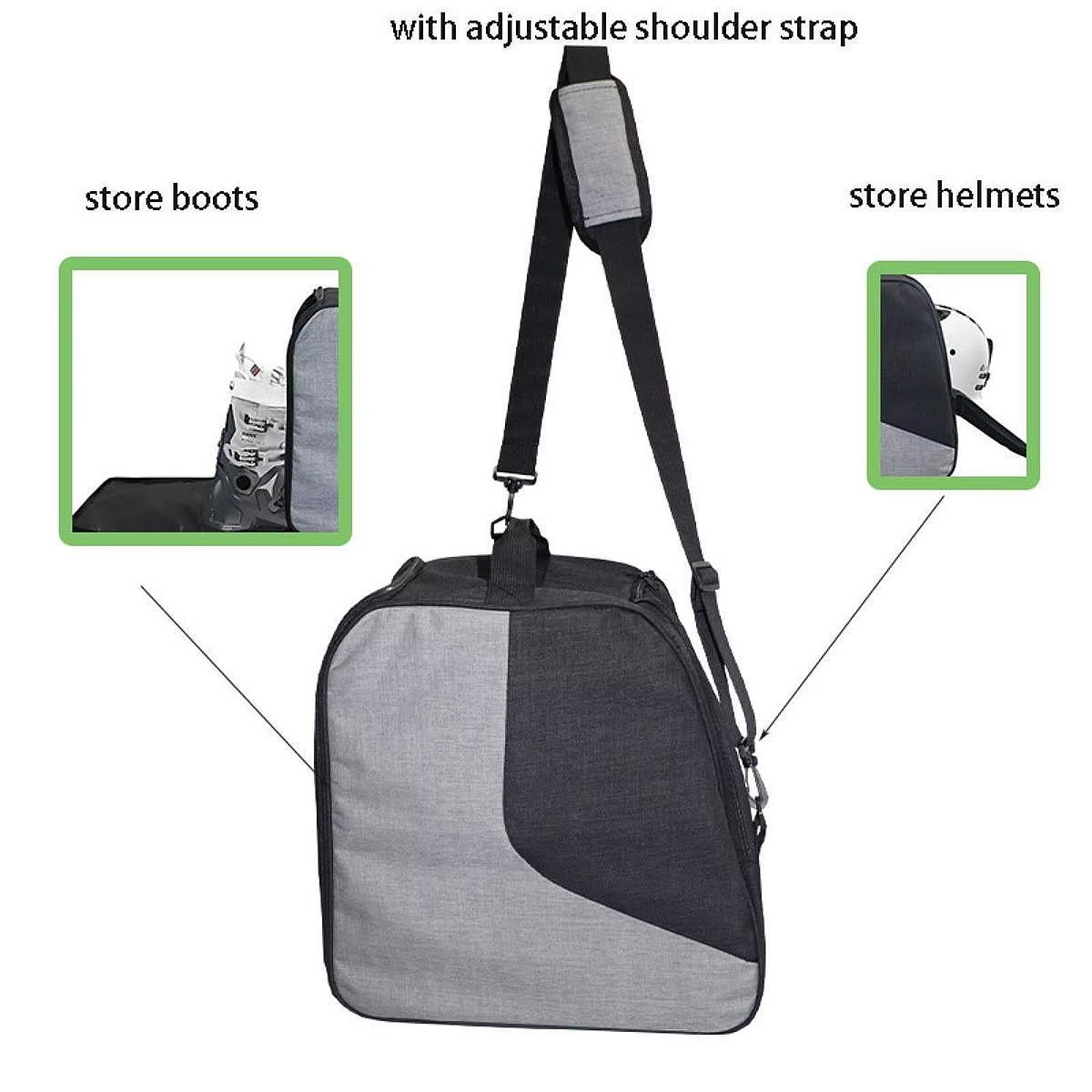 Sac de transport pour chaussures de ski avec sangle réglable, en tissu 600D imperméable, sac de transport pour chaussures de ski, sac d'extérieur pour l'hiver, sacs de rangement pour chaussures de ski
