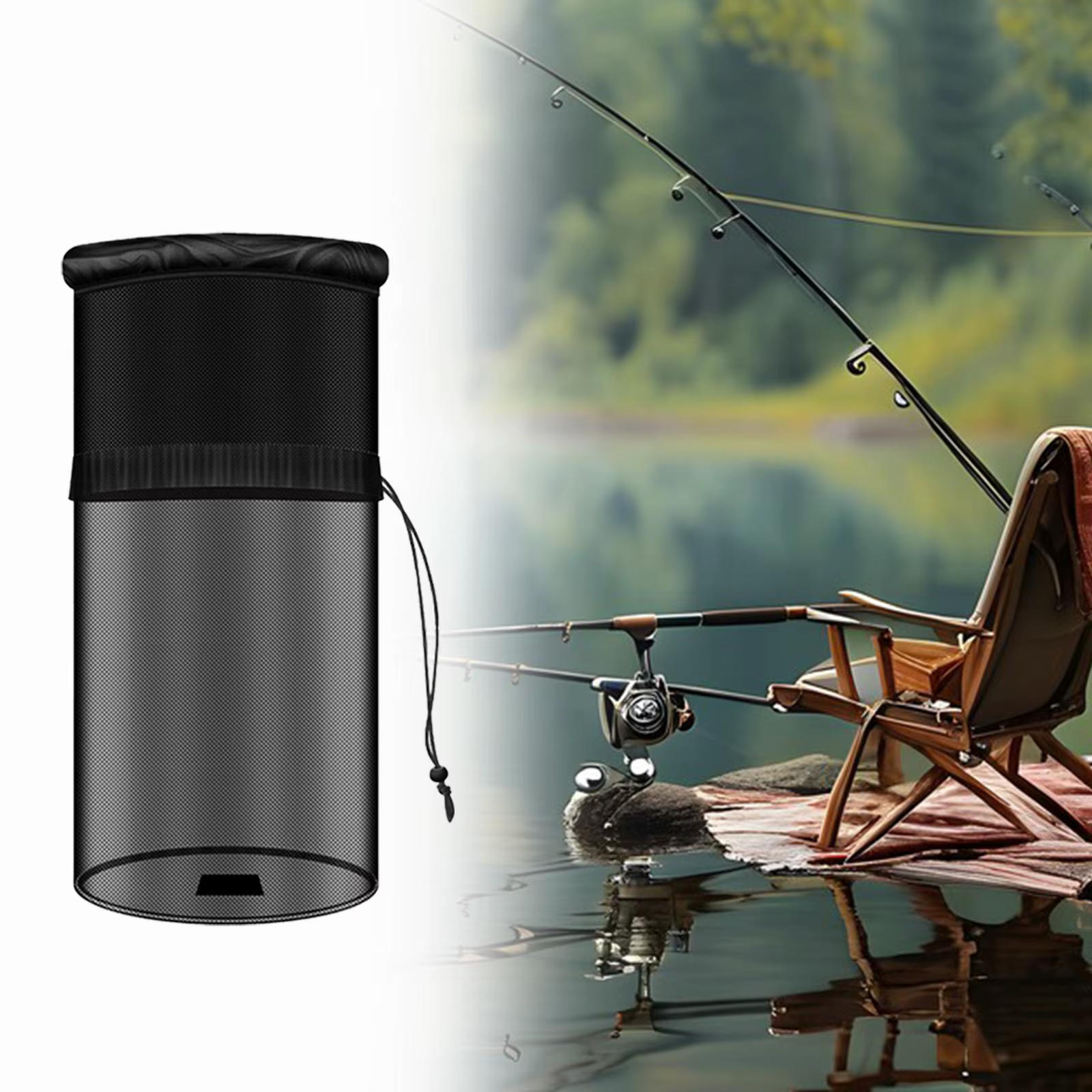 Filet de pêche pliable pour poisson vivant, sac en maille, panier à poisson pour crabes, truts, écrevisses, ménés, équipement de pêche