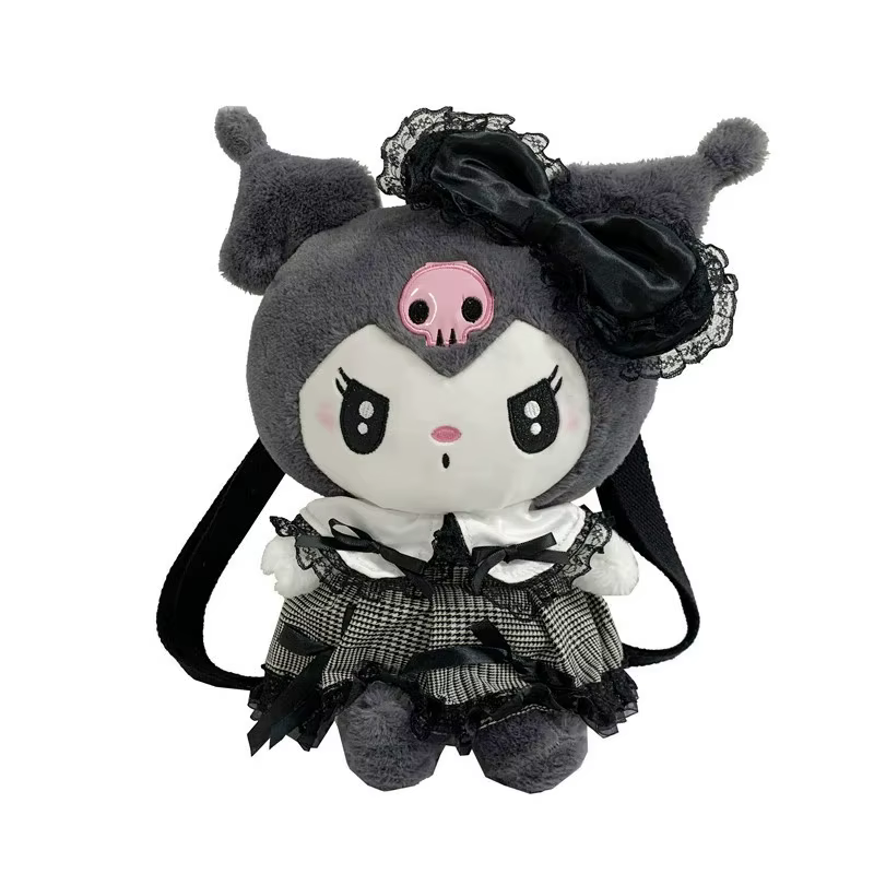 Sac à dos en peluche grande capacité My Melody Kuromi, sac à bandoulière Kawaii, sac d'école mignon, cadeau