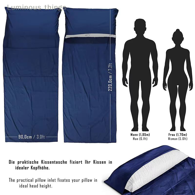 InjSoft-Sac de Couchage avec Poche d'Oreiller