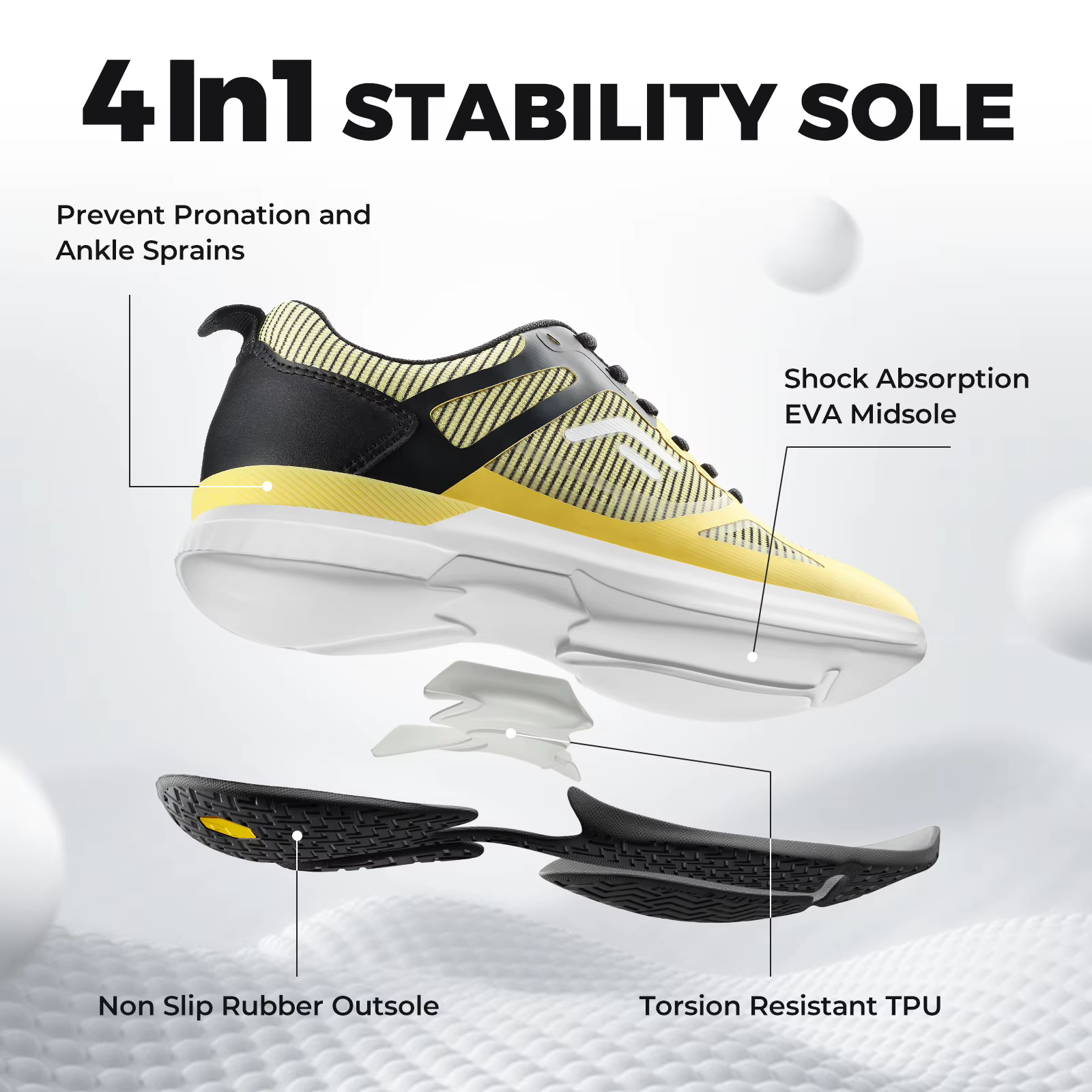 FitVille – chaussures de Pickleball larges pour hommes, baskets de Tennis pour terrain complet avec Support d'arc, chaussures de sport légères et antidérapantes